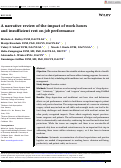 Cover page: A narrative review of the impact of work hours and insufficient rest on job performance