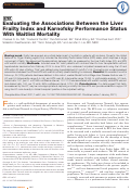 Cover page: Evaluating the Associations Between the Liver Frailty Index and Karnofsky Performance Status With Waitlist Mortality