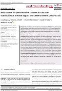 Cover page: Risk factors for positive urine cultures in cats with subcutaneous ureteral bypass and ureteral stents (2010‐2016)