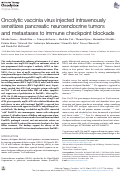 Cover page: Oncolytic vaccinia virus injected intravenously sensitizes pancreatic neuroendocrine tumors and metastases to immune checkpoint blockade.