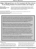 Cover page: Higher Mallampati Scores Are Not Associated with More Adverse Events During Pediatric Procedural Sedation and Analgesia