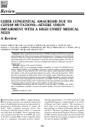 Cover page: LEBER CONGENITAL AMAUROSIS DUE TO CEP290 MUTATIONS—SEVERE VISION IMPAIRMENT WITH A HIGH UNMET MEDICAL NEED