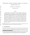 Cover page: Performance analysis and signal design for a stationary signalized ring road