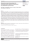 Cover page: Potential protein biomarkers for burning mouth syndrome discovered by quantitative proteomics.