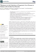 Cover page: Lipidomics for the Prediction of Progressive Liver Disease in Patients with Alcohol Use Disorder