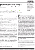 Cover page: Risk Analysis Index Frailty Score as a Predictor of Otolaryngology Surgical Outcomes.