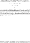 Cover page: Relationship Between Spatial and Number Development: Spatial Location Knowledge but not Mental Rotation relates to Numerical Skills of Preschoolers