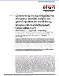 Cover page: Genome sequencing of Rigidoporus microporus provides insights on genes important for wood decay, latex tolerance and interspecific fungal interactions