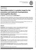 Cover page: Neuroinflammation is a putative target for the prevention and treatment of perioperative neurocognitive disorders.