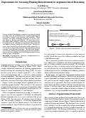 Cover page: Experiments for Assessing Floating Reinstatement in Argument-based Reasoning