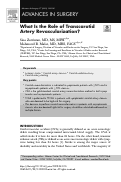 Cover page: What Is the Role of Transcarotid Artery Revascularization?