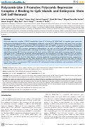 Cover page: Polycomb-Like 3 Promotes Polycomb Repressive Complex 2 Binding to CpG Islands and Embryonic Stem Cell Self-Renewal