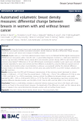 Cover page: Automated volumetric breast density measures: differential change between breasts in women with and without breast cancer