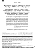 Cover page: A systematic review of definitions of extreme phenotypes of HIV control and progression.