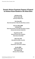 Cover page: Domestic Violence Perpetrator Programs: A Proposal for Evidence-Based Standards in the United States