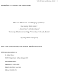 Cover page: Individual differences in second-language proficiency: Does musical ability matter?