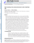 Cover page: Input clustering in the normal and learned circuits of adult barn owls