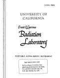 Cover page: PORTABLE ALPHA-SURVEY INSTRUMENT