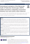 Cover page: International evaluation of the Microscale Audit of Pedestrian Streetscapes (MAPS) Global instrument: comparative assessment between local and remote online observers