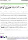 Cover page: Associations of residential green space with internalizing and externalizing behavior in early childhood.