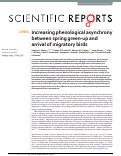 Cover page: Increasing phenological asynchrony between spring green-up and arrival of migratory birds