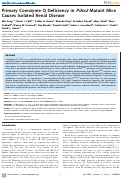 Cover page: Primary Coenzyme Q Deficiency in Pdss2 Mutant Mice Causes Isolated Renal Disease