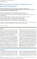 Cover page: Physician professionalism: definition from a generation perspective