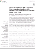 Cover page: Characterization of HIV-Associated Neurocognitive Impairment in Middle-Aged and Older Persons With HIV in Lima, Peru