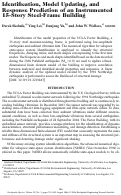 Cover page: Identification, Model Updating, and Response Prediction of an Instrumented 15-Story Steel-Frame Building