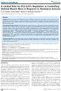 Cover page: A Limited Role for PI(3,4,5)P3 Regulation in Controlling Skeletal Muscle Mass in Response to Resistance Exercise