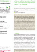 Cover page: Lethal and sublethal synergistic effects of a new systemic pesticide, flupyradifurone (Sivanto®), on honeybees