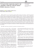 Cover page: Next-generation sequencing capacity and capabilities within the National Animal Health Laboratory Network