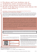 Cover page: Prevalence and 5-year incidence rate of dyslipidemia and its association with other coronary artery disease risk factors in Iran: Results of the Kerman coronary artery disease risk factors study (Phase 2)