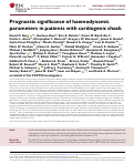 Cover page: Prognostic significance of haemodynamic parameters in patients with cardiogenic shock.