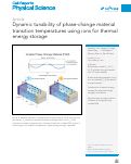 Cover page: Dynamic tunability of phase-change material transition temperatures using ions for thermal energy storage