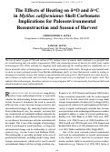 Cover page: The Effects of Heating on ?18O and ?13C
in Mytilus californianus Shell Carbonate:
Implications for Paleoenvironmental
Reconstruction and Season of Harvest