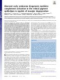 Cover page: Aberrant early endosome biogenesis mediates complement activation in the retinal pigment epithelium in models of macular degeneration