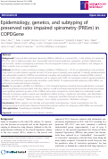 Cover page: Epidemiology, genetics, and subtyping of preserved ratio impaired spirometry (PRISm) in COPDGene