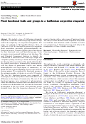 Cover page: Plant functional traits and groups in a Californian serpentine chaparral