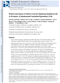 Cover page: Online Care Versus In-Person Care for Improving Quality of Life in Psoriasis: A&nbsp;Randomized Controlled Equivalency Trial