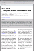 Cover page: A perspective on the impact of radiation therapy on the immune rheostat