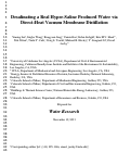 Cover page: Desalinating a real hyper-saline pre-treated produced water via direct-heat vacuum membrane distillation