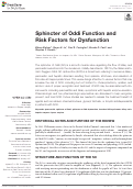 Cover page: Sphincter of Oddi Function and Risk Factors for Dysfunction