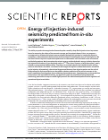 Cover page: Energy of injection-induced seismicity predicted from in-situ experiments