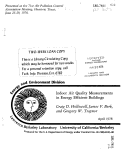 Cover page: INDOOR AIR QUALITY MEASUREMENTS IN ENERGY EFFICIENT BUILDINGS