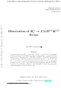 Cover page: Observation of Bc+→J/ψD(*)K(*) decays