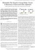 Cover page: Maximally Flat Negative Group-Delay Circuit: A Microwave Transversal Filter Approach