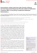 Cover page: Immunization of Mice with Virus-Like Vesicles of Kaposi Sarcoma-Associated Herpesvirus Reveals a Role for Antibodies Targeting ORF4 in Activating Complement-Mediated Neutralization