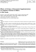 Cover page: Effects of 90 Days of Resveratrol Supplementation on Cognitive Function in Elders: A Pilot Study.