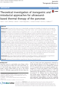 Cover page: Theoretical investigation of transgastric and intraductal approaches for ultrasound-based thermal therapy of the pancreas